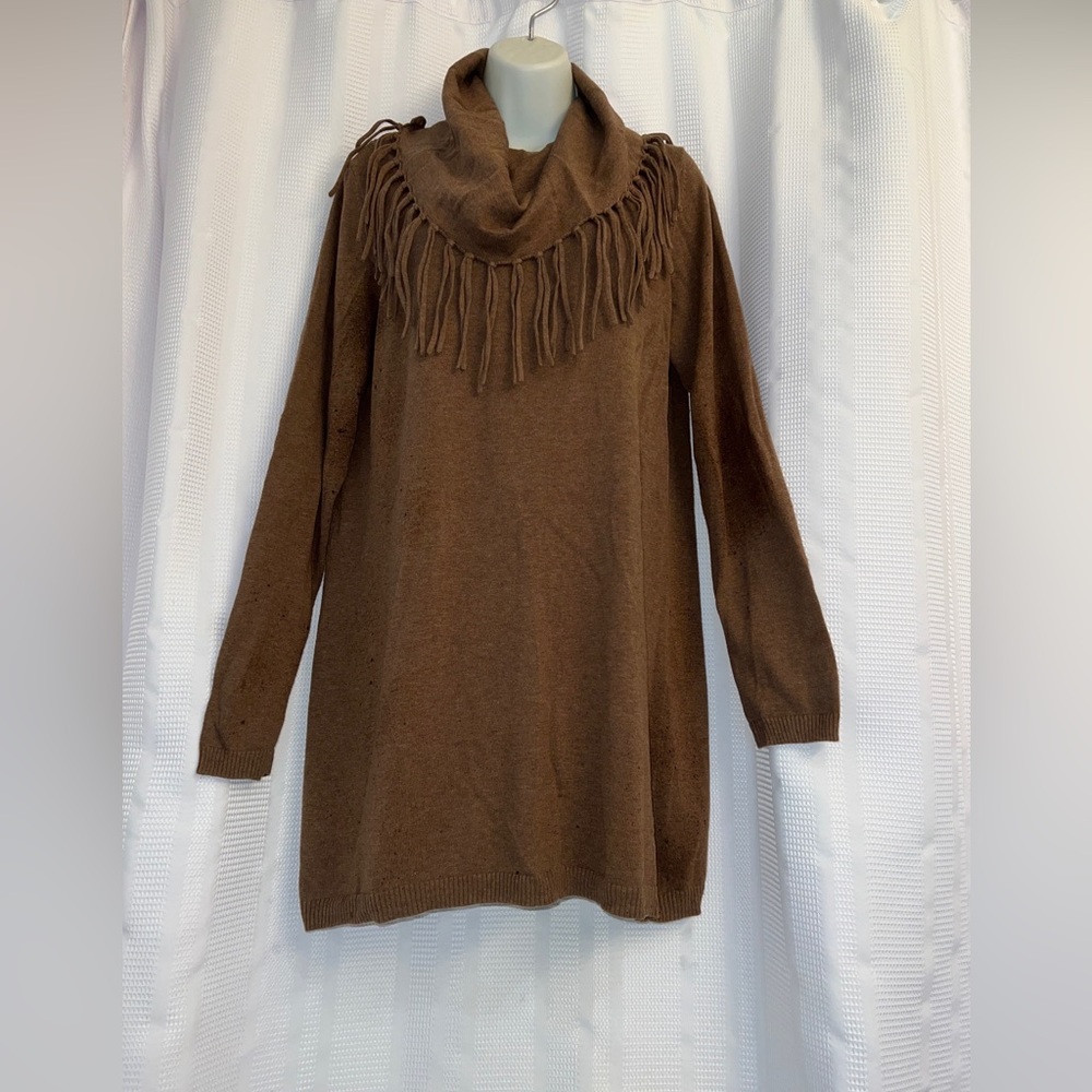 Tasha Polizzi Brown Cowl Neck Sweater